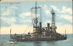 U.S.S. Massachusetts Postcard