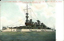 US Battleship "Indiana" Postcard