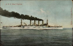 U.S.S. West Virginia Ships Postcard Postcard