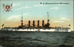 US Armored Cruiser Washington Postcard