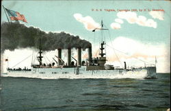 USS Virginia on the Water Ships Postcard Postcard