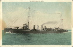 A Destroyer (U.S.S. Tucker) Ships Postcard Postcard