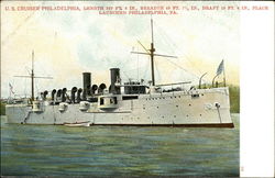 US Cruiser Philadelphia Ships Postcard Postcard