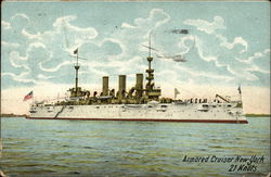 Armored Cruiser New York, 21 Knots Postcard