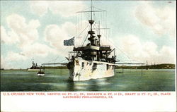 US Cruiser New York Ships Postcard Postcard