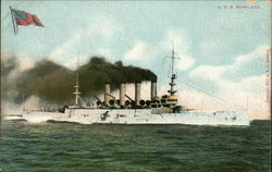 USS Maryland on the Water Ships Postcard Postcard