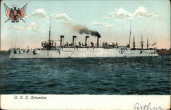 USS Columbia on the Water Ships Postcard Postcard