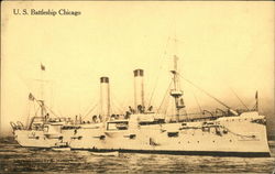 US Battleship Chicago Ships Postcard Postcard