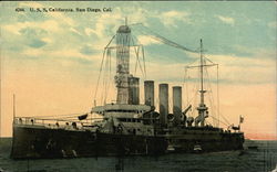 U.S.S. California, San Diego, Cal Ships Postcard Postcard