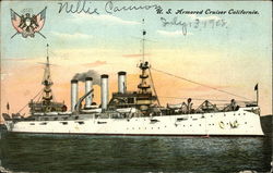 U.S. Armored Cruiser "California" Postcard