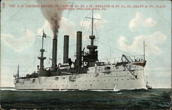 The US Cruiser Brooklyn Postcard