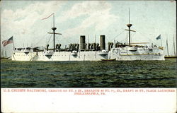 U.S. cruiser Baltimore Ships Postcard Postcard