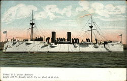 E-1507. U. S. Cruiser Baltimore Ships Postcard Postcard