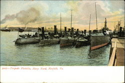 3007 - Torpedo Flottilla, Navy Yard, Norfolk, Va Postcard