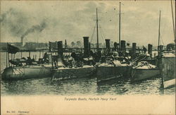 Torpedo Boats, Norfolk Navy Yard Ships Postcard Postcard