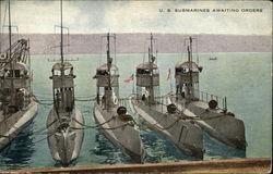 US Submarines Awaiting Orders Postcard