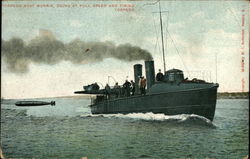 Torpedo Boat Morris, Going at Full Speed and Firing Torpedo Ships Postcard Postcard