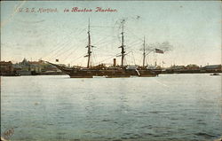 U. S. S. Hartford in Boston Harbor Ships Postcard Postcard