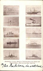 Battleships, Cruisers, Monitors, Training Ships, Gun Boats and Torpedo Boats Postcard