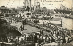 U.S. Marines Embarking for Mexico Navy Postcard Postcard