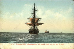 U.S. Training Ship Monongahela off Sandy Hook on her Way to Sea Postcard