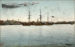 U. S. S. Hartford in Boston Harbor Ships Postcard Postcard