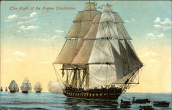 The Flight of the Frigate Constitution (Old Ironside) Postcard