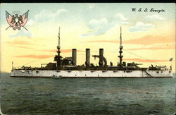 USS Georgia on the Water Ships Postcard Postcard