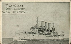 First Class Battleship "New Jersey" Postcard