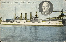 Fighting Bob Evans' Flagship Connecticut Boats, Ships Postcard Postcard