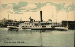 Excursion Boat Warwick Postcard