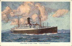 Anchor Line - T.S.S. "California" Boats, Ships Postcard Postcard