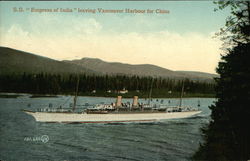 S.S. Empress of India Leaving Vancouver Harbour for China Postcard