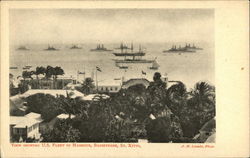 View Showing U.S. Fleet in Harbour, Basseterre, St. Kitts Boats, Ships Postcard Postcard