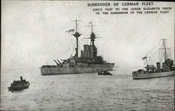 Surrender of German Fleet, King's Visit to the Queen Elizabeth Prior to the Surrender of the German Postcard