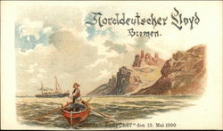 Norddeutscher Lloyd, Bremen - Dampfer "Grosser Kurfürst" den 15. Mai 1900 Boats, Ships Postcard Postcard