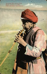 Shepherd Boy playing Flute / Berger jouant à la Flûte / Flöte spielender Schäferknabe Postcard