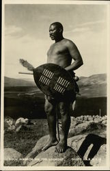 Zulu warrior on the lookout Postcard