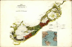 Map of The Bermudas Postcard