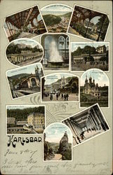 Views of Karlsbad Germany Postcard Postcard