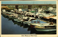 Boat Marina at West River West Haven, CT Postcard Postcard