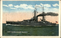 USS Superdreadnought Oklahoma Postcard