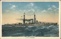 USS Nevada Battleships Postcard Postcard