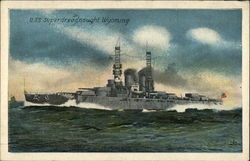 USS Superdreadnought Wyoming Postcard