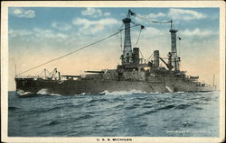 USS Michigan Battleships Postcard Postcard