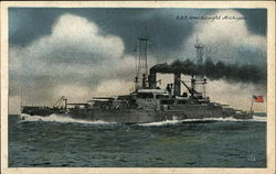 U.S.S. Dreadnought Michigan Battleships Postcard Postcard