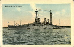 U.S.S. South Carolina Battleships Postcard Postcard