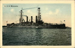 U.S.S. Minnesota Battleships Postcard Postcard