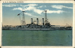 USS Battleship Kansas Postcard