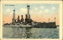 U.S.S. Kansas Postcard